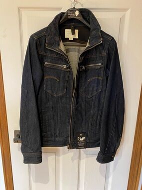 G-Star Indigo Denim Jacket with Contrasting Yellow Stitching